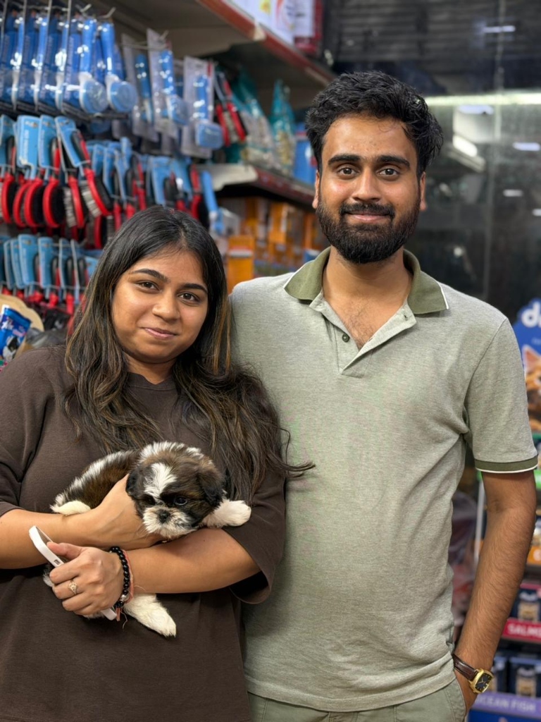 Priya & Karan with Shih Tzu